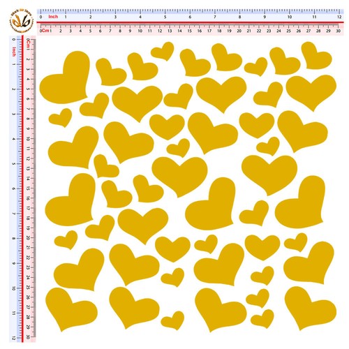 Cuori oro adesivi pvc