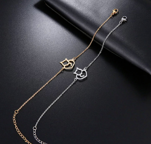 Bracciale gatto cuore
