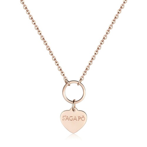 Collana cuore sagapo acciaio - collana,