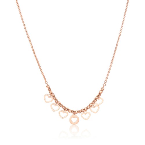 Collana cuori acciaio sagapo - acciaio,