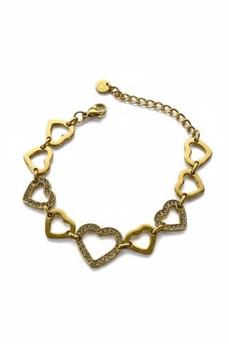 Bracciale donna acciaio cuori - donna,