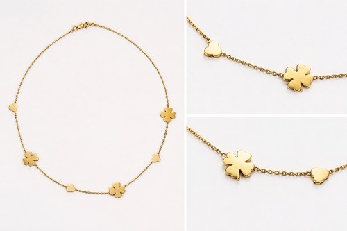 Collana men con - collana, quadrifogli