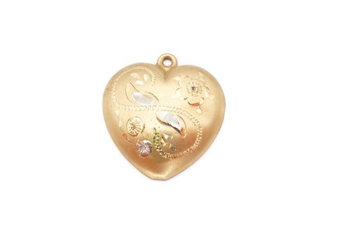 Ciondolo cuore pieno oro - cuore,