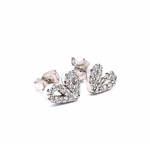 Orecchini cuori diamanti oro - orecchini,