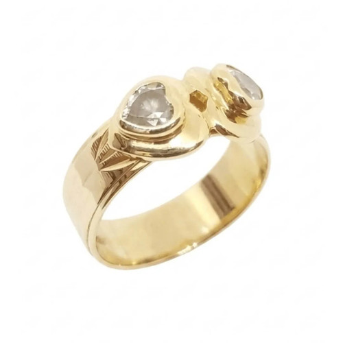 Anello donna cuori zirconi oro - anello,