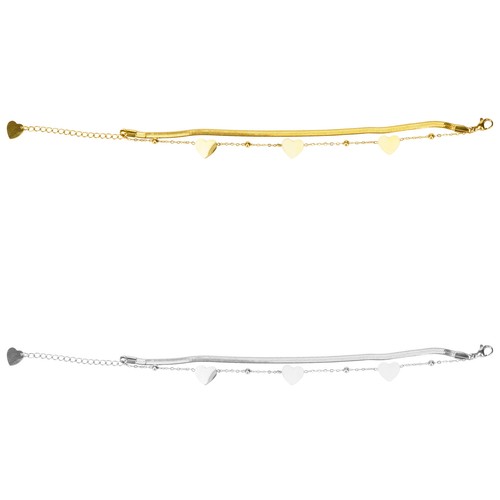 Bracciale donna cuori - bracciale, oro