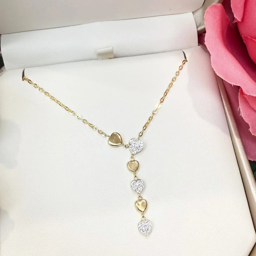 Collana con cuori zirconi in - collana,