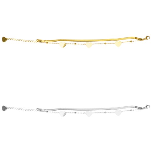 Bracciale donna cuori oro - cuori,