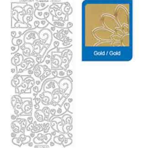 Sticker cuori oro 1178 - sticker,